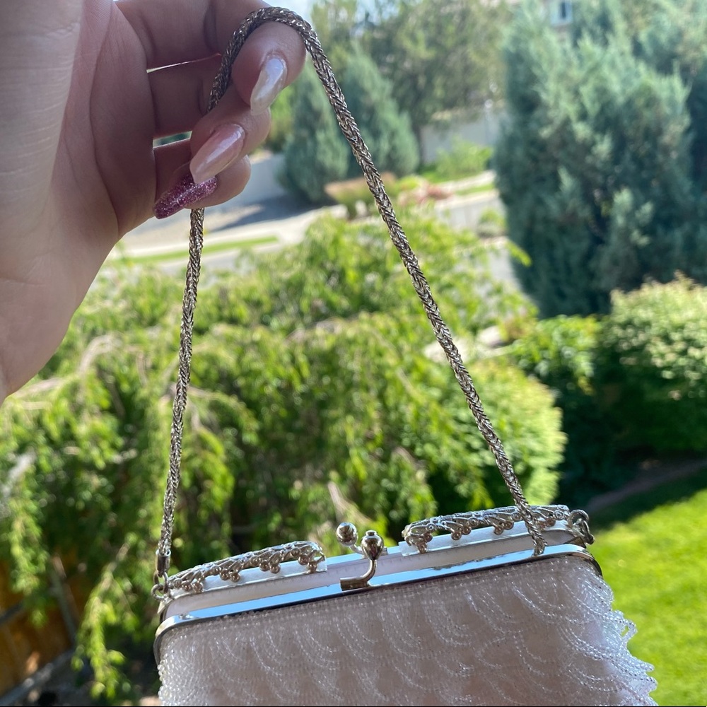 Small white stringed gem bag - Picture 3 of 4